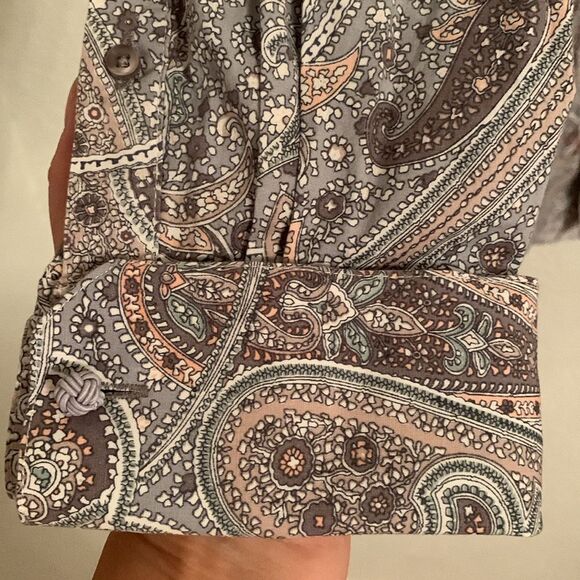 Stacy Adams Gray and Brown Casual Button Down Shirt Men’s Size 17,5/36-37 - Picture 6 of 8